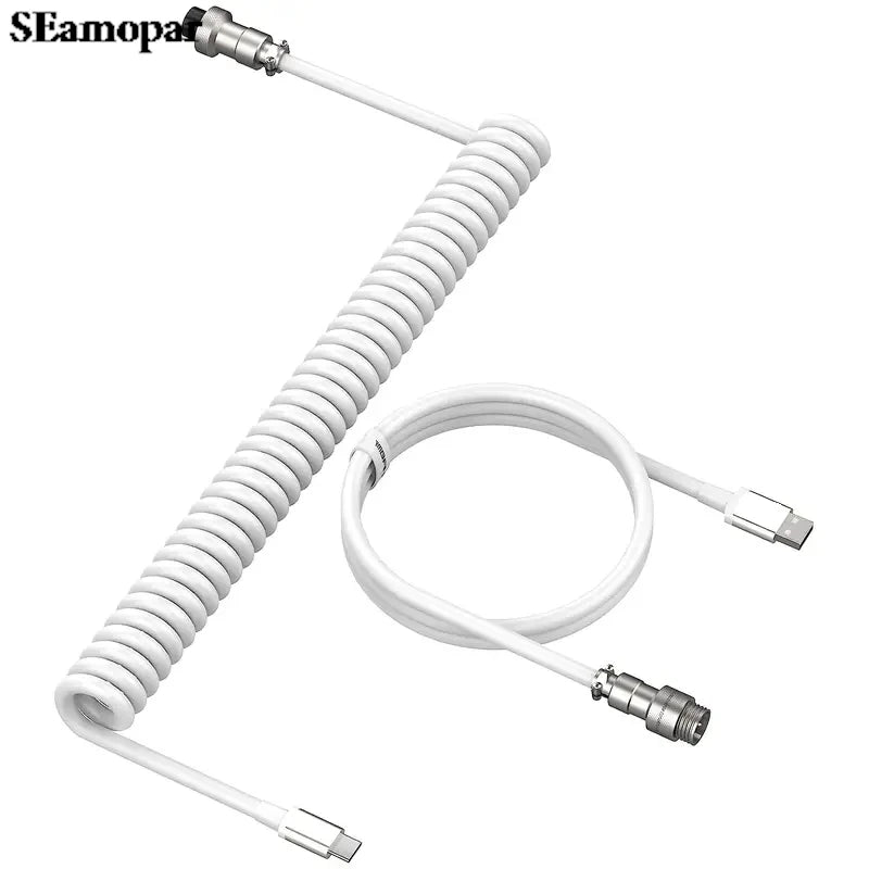 Coiled Keyboard Cable Type C To USB-A Mechanical Keyboard