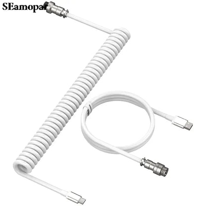 Coiled Keyboard Cable Type C To USB-A Mechanical Keyboard