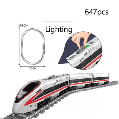 DOU BUILTBuilding Block City Train Track Model Electric