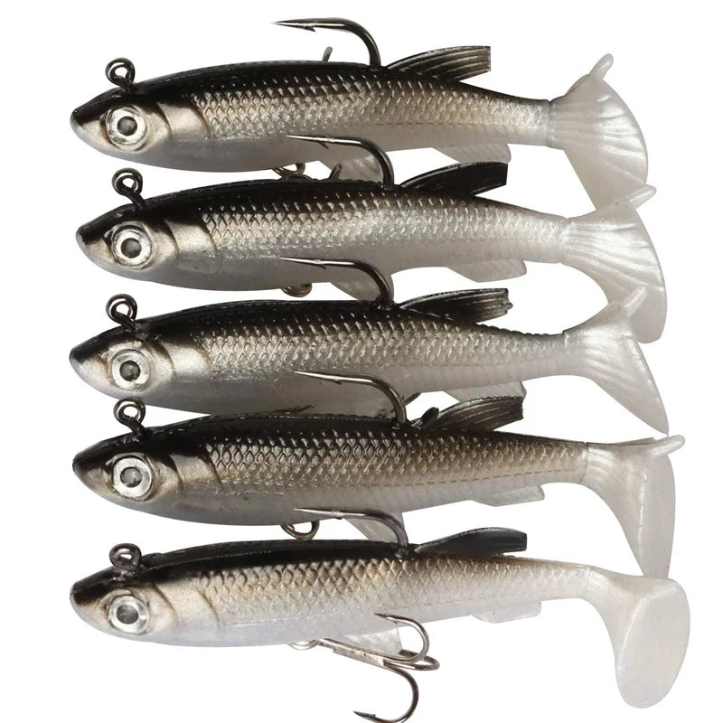 5pcs Kit Fishing Lure Soft Lure 8cm/ 2.8in Artificial Bait
