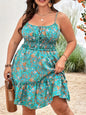 Plus Size Summer Women Elegant Floral Print Dress