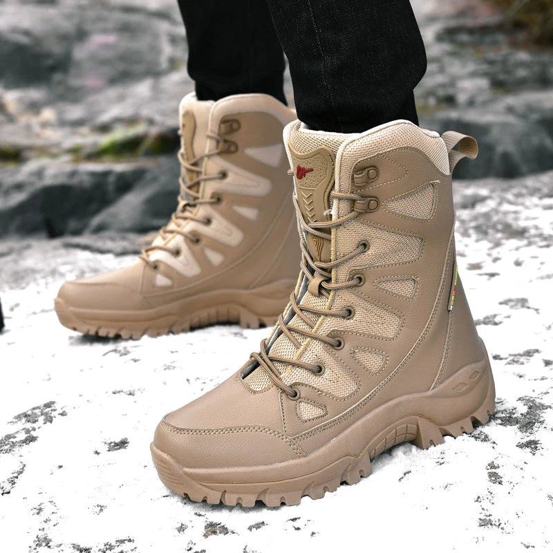 New Style Ultralight Breathable Mesh Canvas Tactical Boots Mens Spring