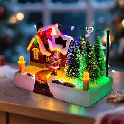Christmas Village Scene Collectible Building with Lights Trees