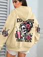 Expensive Talks Back Funny Printing Womens Hoodie Loose Multicolor