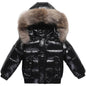 2025 Winter Toddler Boys Down Jacket Fur Waterproof