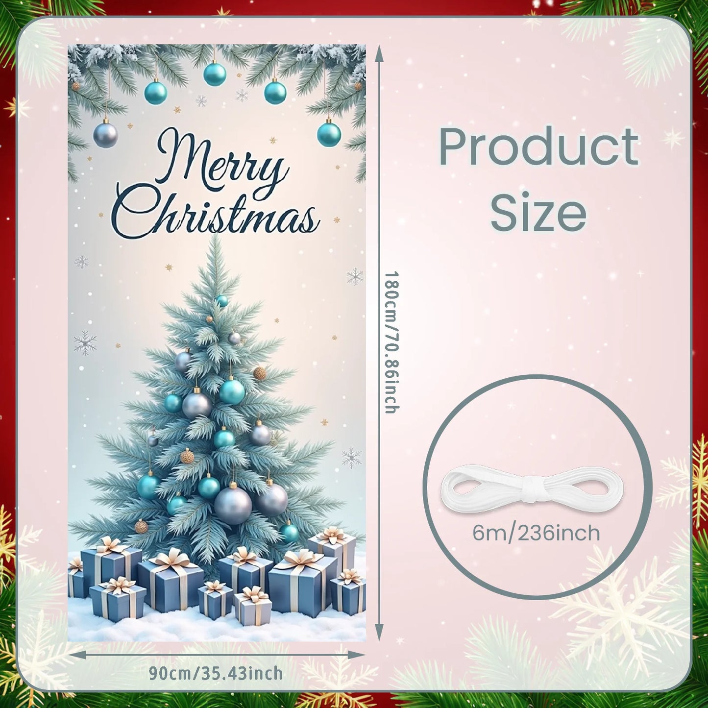 Christmas snowman Hanging Flag Door Banner