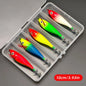 ANFS 5pcs Glowing Squid Hooks - Horizontal Shrimp Lures -