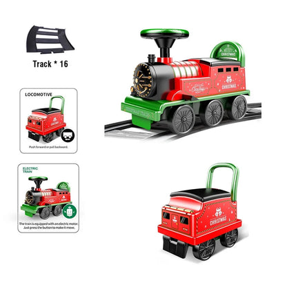 Ride-On Train with Tracks Children Toy Train with Lights Sounds