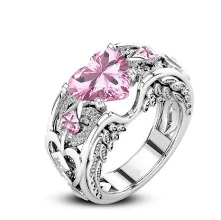 Classic 5 Color Authentic 925 Sterling Silver Ring Multicolor Love Heart