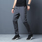 Men's Casual Pants Straight Slim Fit Elastic Waist