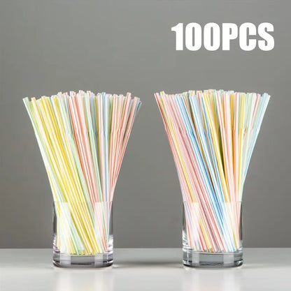 50-1000Pcs Drinking Straws Colorful & Black