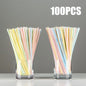 50-1000Pcs Drinking Straws Colorful & Black