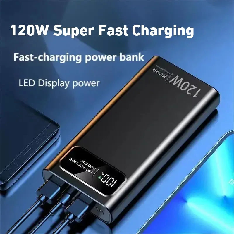 Power Bank 120W Super Fast Charging Battery High Capacity Digital
