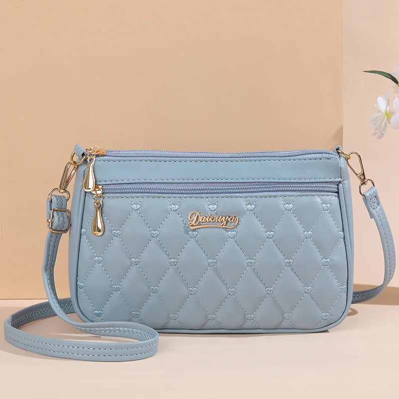 Embroidery Messenger Bags Women Leather Handbag