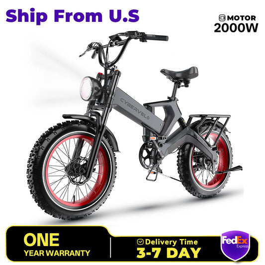 Cybervelo EK6 Peak 2000W Folding Electric Bike for Adults,