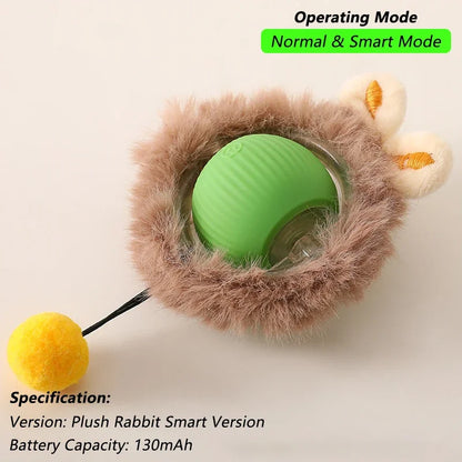 Dog Cat Interactive Ball Toy Automatic Rolling Ball Faux Tail