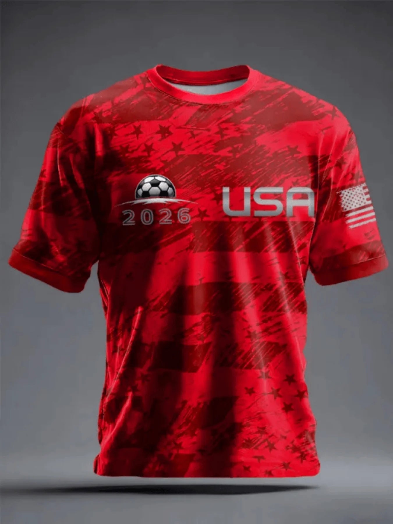 2026 USA Soccer T Shirt 3D Print American Flag Football