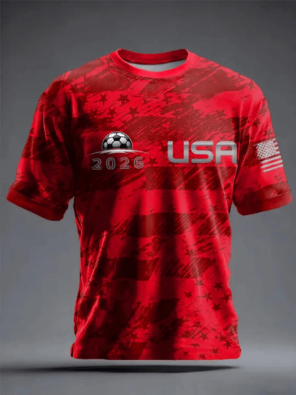 2026 USA Soccer T Shirt 3D Print American Flag Football