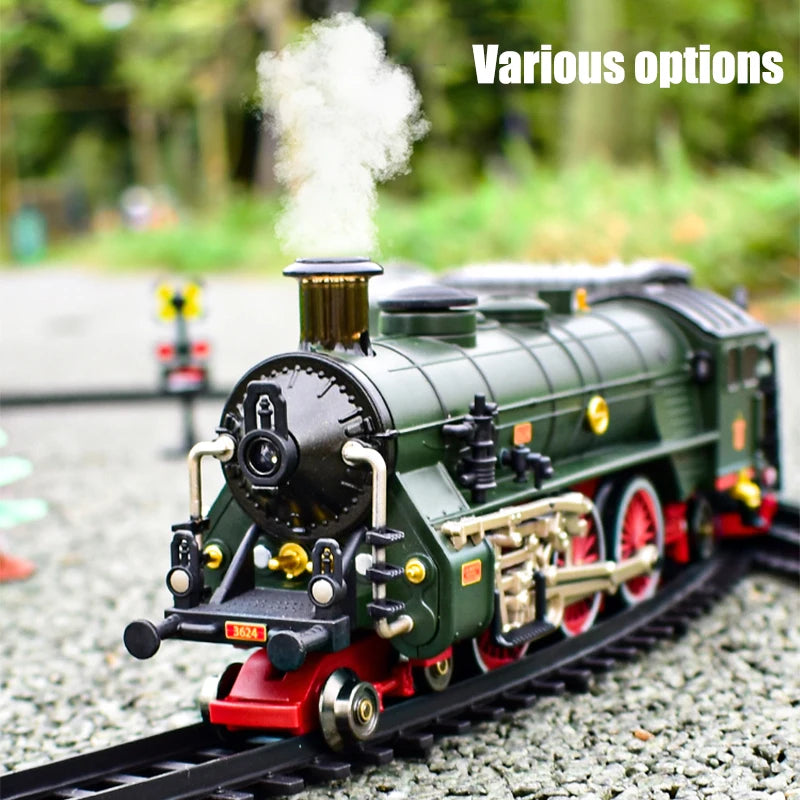 Add Water and Spray Smoke Train Model Steam Locomotive Alloy
