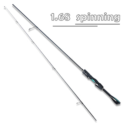 High-Carbon Fiber Ultra-Light and Ultra-Fast Adjustable Lure Rod 1.68m 1.8m 1.98m Solid Carbon Fiber Rod Tip Lightweight, Strong and Durable Quick Response Special-Shaped Handle Piano Paint Finish Korean Sic Ceramic Ring with