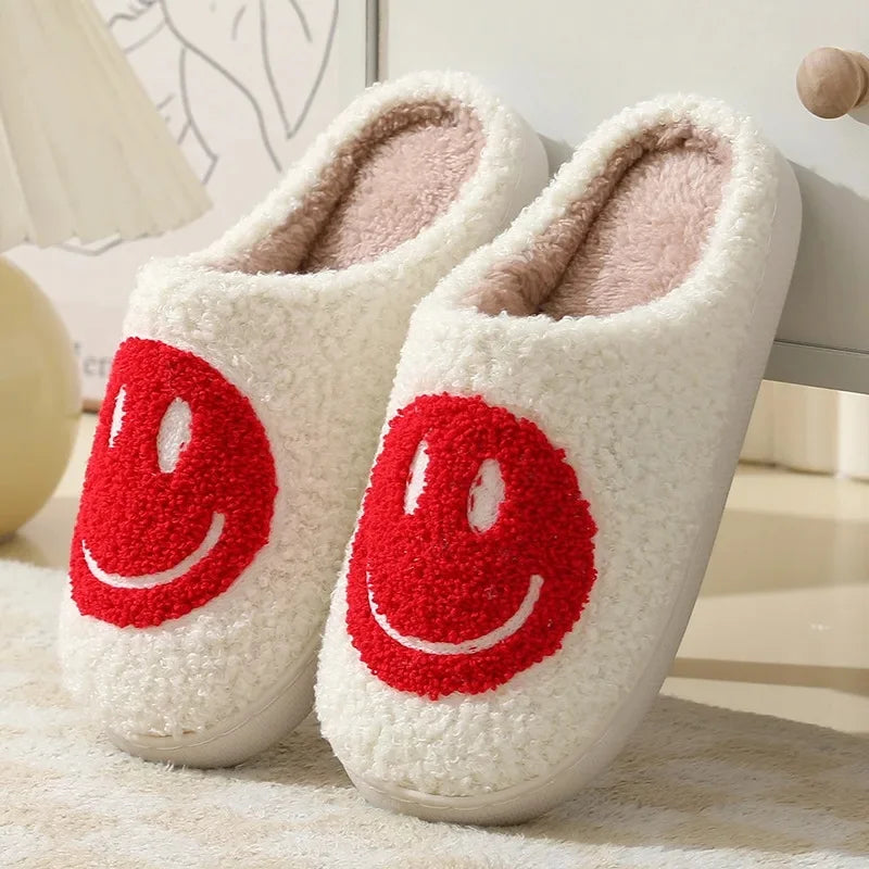 Smiley Face Cotton Slippers Women's Indoor Home