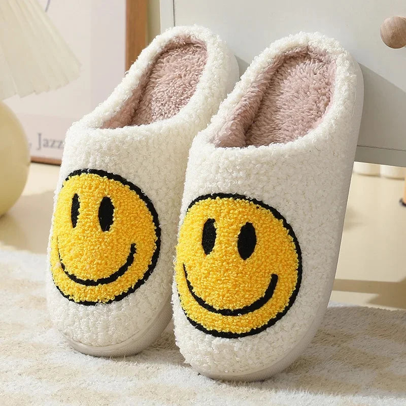 Smiley Face Cotton Slippers Women's Indoor Home