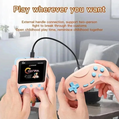 G5 Mini Retro Game Console – 500+ Classic Games, 3-Inch Display,