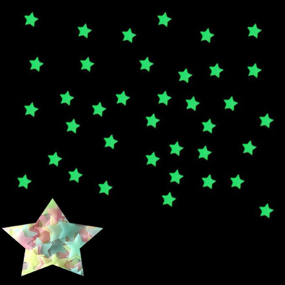 100pcs Fluorescent Glow in the Dark Stars