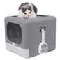 Cat Litter Box with Scoop and Tray Sifting Enclosed Foldable