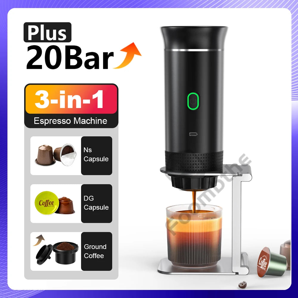 Wireless Electric Portable Espresso Coffee Machine for Car & Home