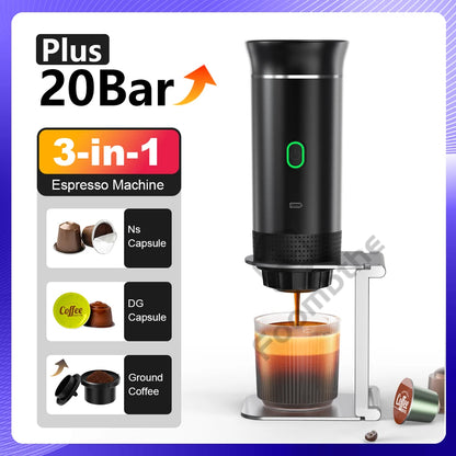 Wireless Electric Portable Espresso Coffee Machine for Car & Home