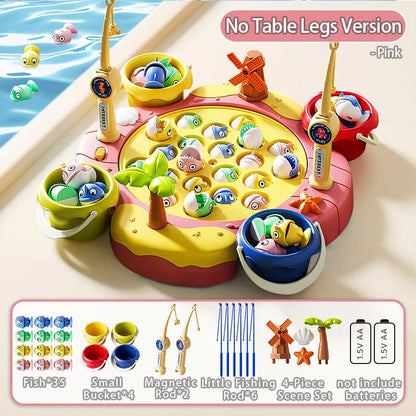 Magnetic Fishing Game - Educational Learning Toy with 2/6 Poles