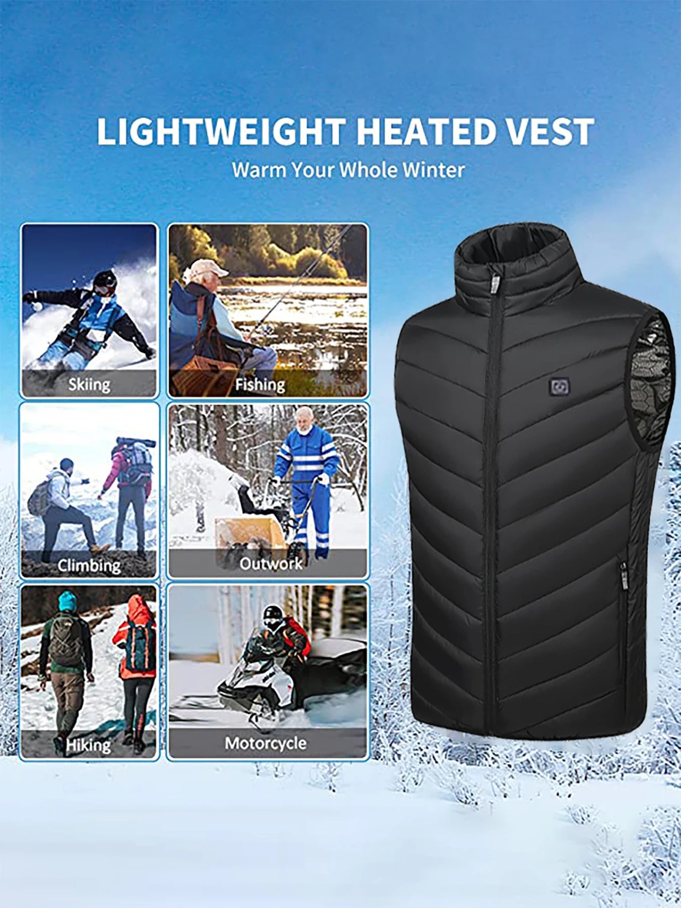 9 Heated Vest Zones Electric Heated Jackets Men Women