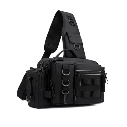 Fishing gear backpack with bait box equipment storage bag