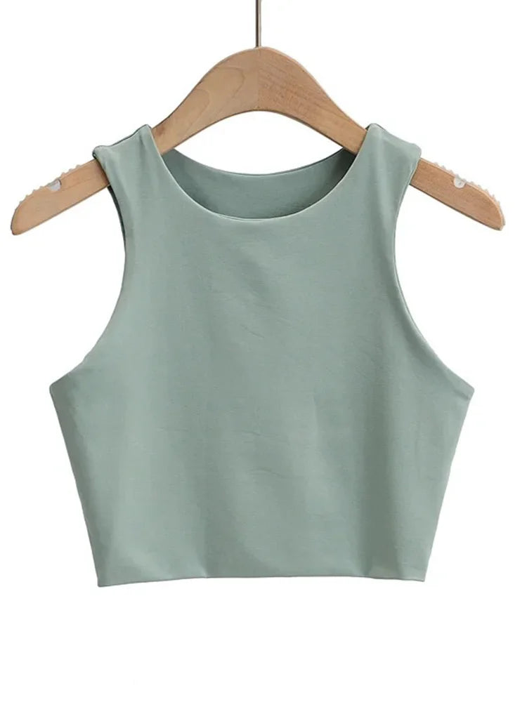 2023 Summer Fashion Women Sexy Slim Tops O-neck