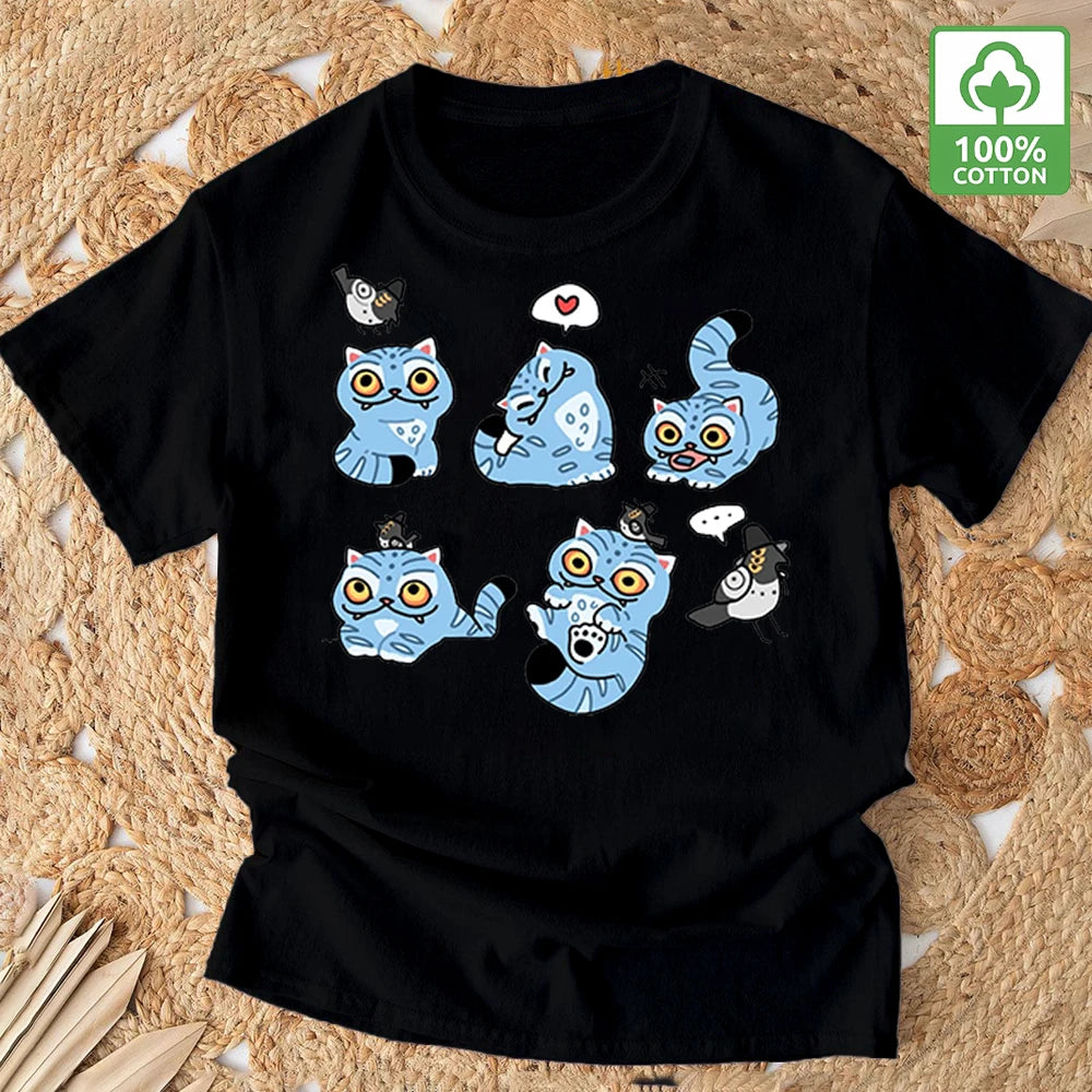 Demon Hunter T-shirt Summer New  Tiger Print Pure Cotton