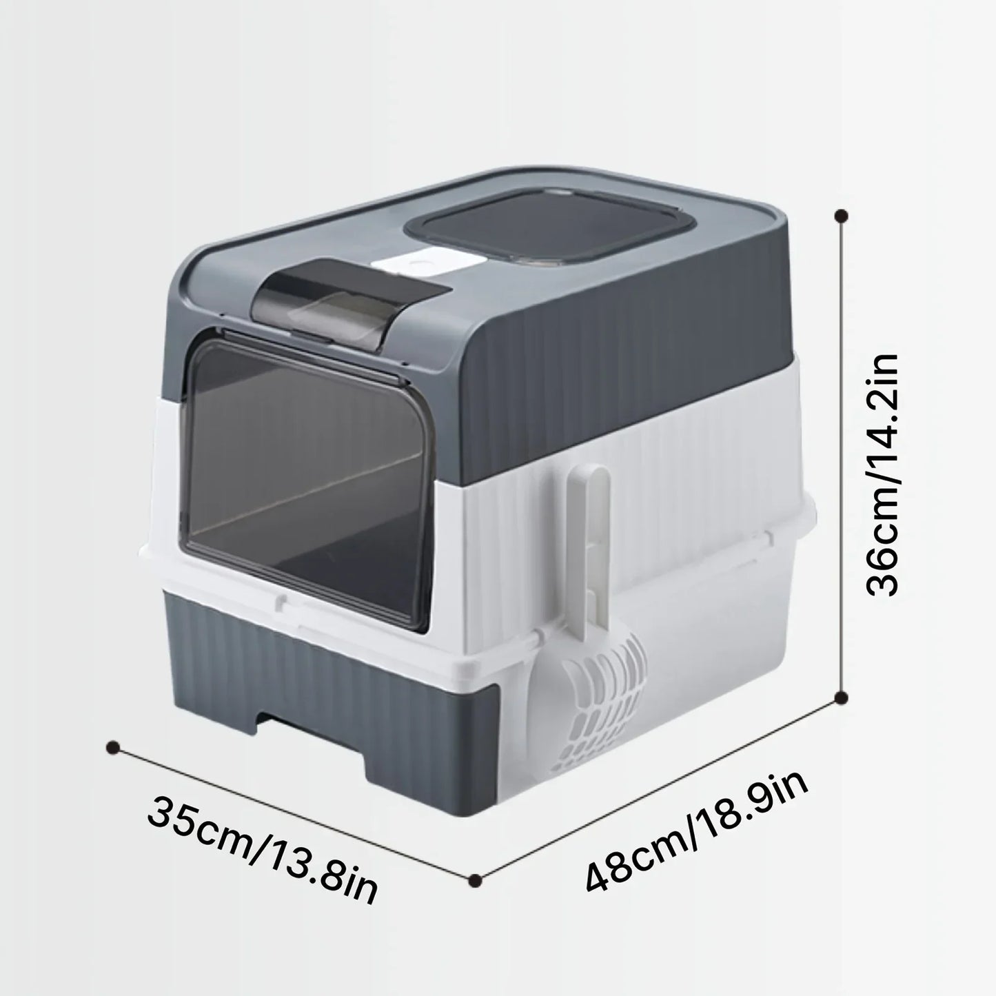 Portable Collapsible Cat Litter Pan with Splash Guard and Plastic Scoop -
