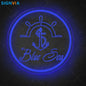 Custom "BLUE SEA" Anchor Nautical Shipboard Neon Sign