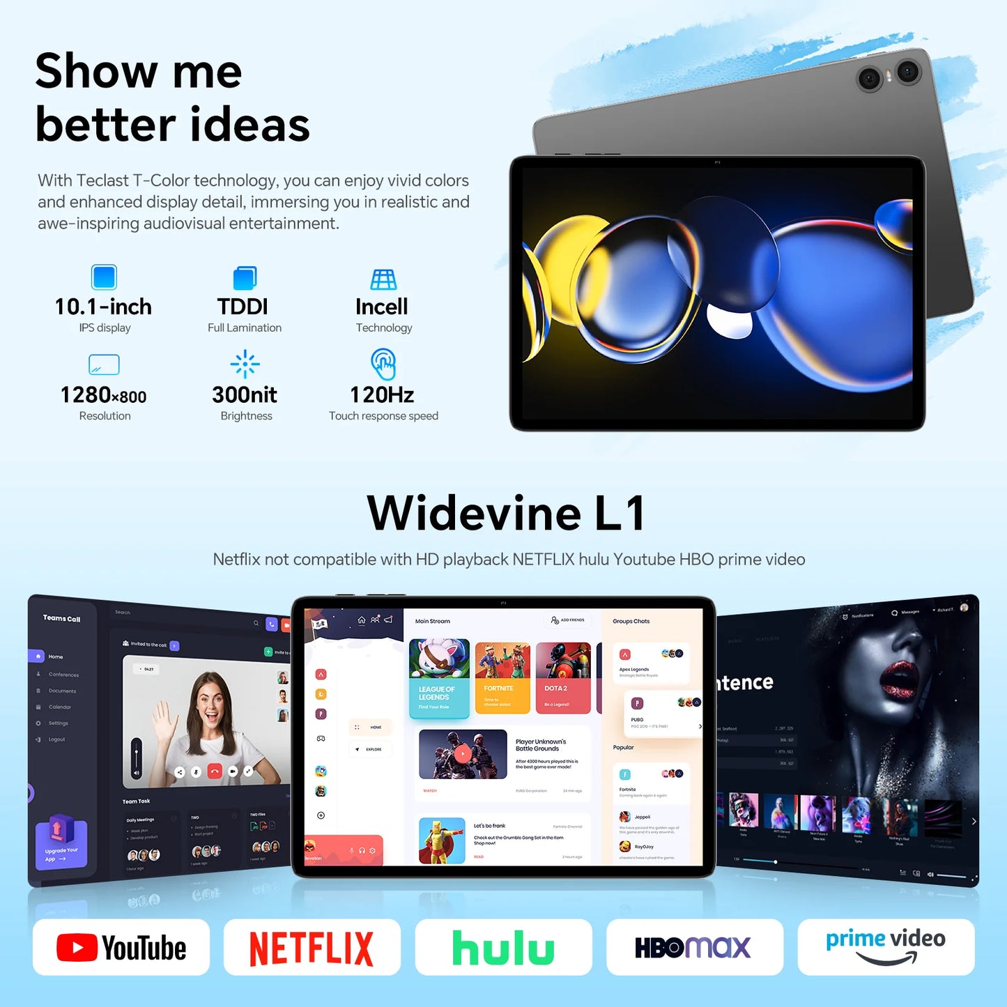 Teclast P30T Android 15 Tablet 10.1" IPS Max 12GB RAM