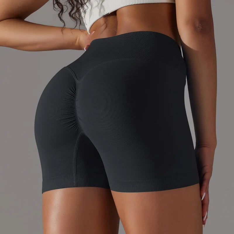 3 Pieces Women Solid Peach Hip Sports Pants High Elastic