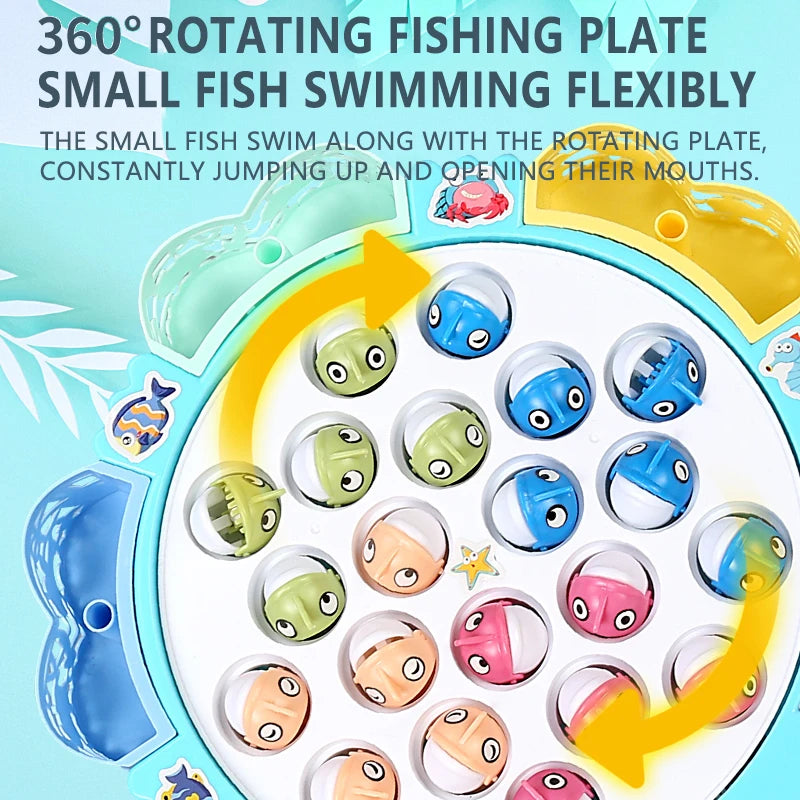 Magnetic Rotating Fishing Game Plate - Fishing Toy with Music
