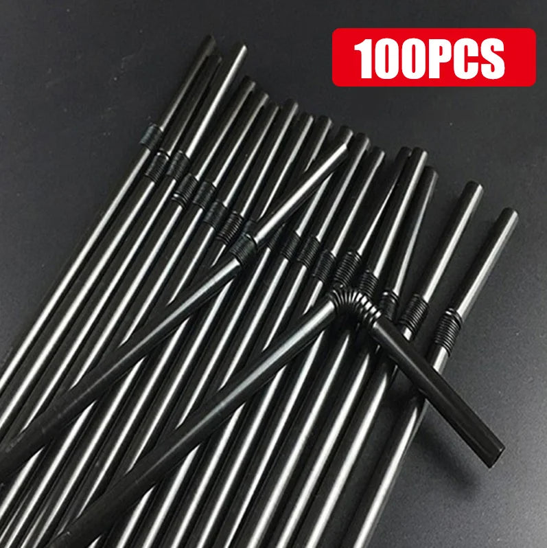 50-1000Pcs Drinking Straws Colorful & Black