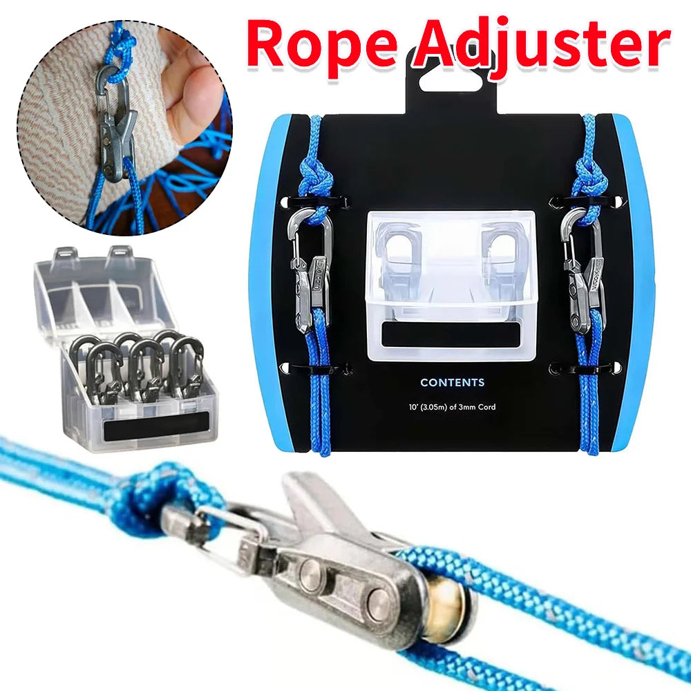 Outdoor Rope Adjuster with 6 Hooks Wear Resist Stainless