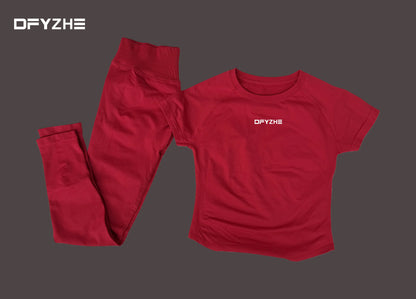 DFYZHE round neck breathable short sleeved+long pants