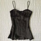 French Vintage Polka Dot Camisole Vest Women Summer