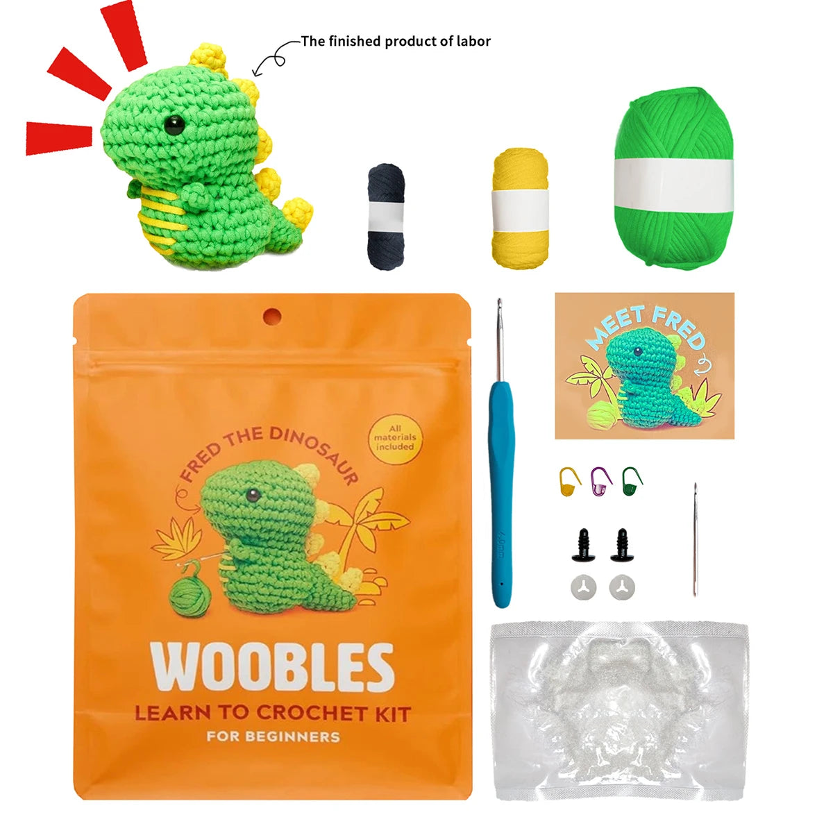 Non-Finished Product Beginner Crochet Kit DIY Crochet Stuffed Animal Kits ﻿