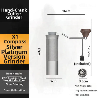 Stainless Steel Hand Coffee Grinder Manual Portable Bean Grinder