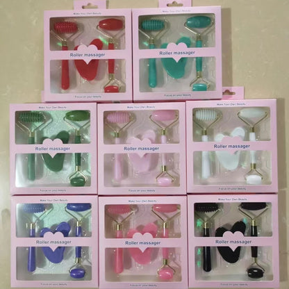 3pcs Set Resin Roller Massager for Face Body Gua Sha NotJade