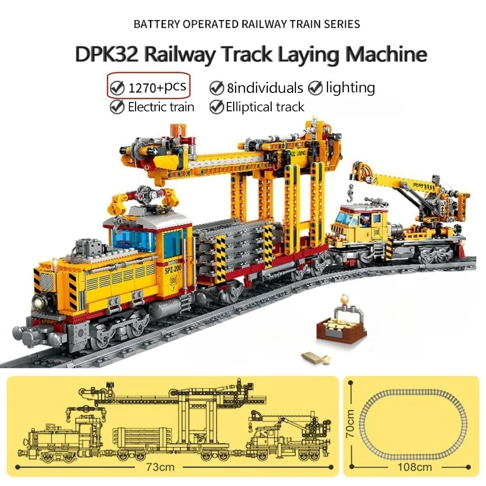 DOU BUILTBuilding Block City Train Track Model Electric