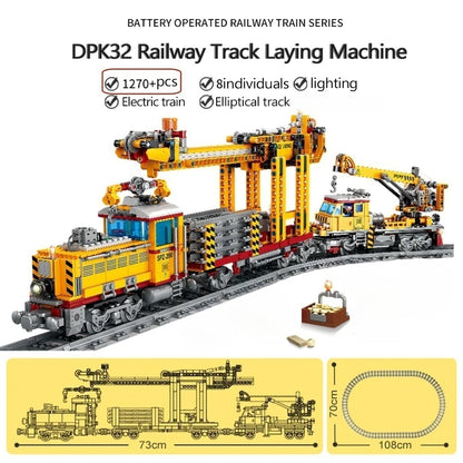 DOU BUILTBuilding Block City Train Track Model Electric